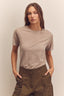 Short Sleeve Linen Tee / Beige