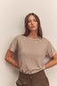 Short Sleeve Linen Tee / Beige