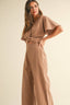 Twist Front Top / Straw Stripe