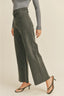 Straight Wide Leg Denim Pants / Washed Black