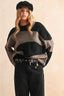 Abstract Print Sweater / Black Olive