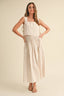 Striped Cotton Tie Side Tank / Beige