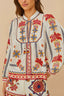 Embroidered Blouse / Off-White Marys Tiles