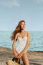 Eyelet One Piece Swimsuit / White Seashell