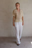 Knit Cotton Blend Shirt / Natural