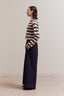 Striped Roll Neck Sweater / Papyrus