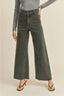 Mia Wide Leg Denim Pants / Washed Black