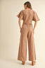 Twist Front Top / Straw Stripe