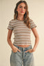 Striped Baby Tee / Brown