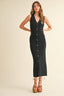 Ribbed Knit Maxi Dress / Black