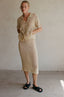 Knit Cotton Blend Shirt / Natural