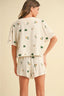 Floral Embroidered Shorts / Oatmeal