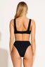 Skylar EcoRib Swim Top / Black