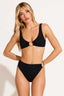 Skylar EcoRib Swim Top / Black