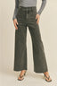 Straight Wide Leg Denim Pants / Washed Black