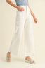 Straight Wide Leg Denim Pants / Cream