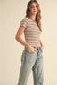Striped Baby Tee / Brown