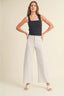 Mini Rib Square Neck Tank / Black