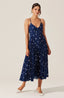 Plisse Midi Dress / Navy Dot