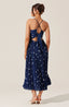 Plisse Midi Dress / Navy Dot