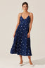 Plisse Midi Dress / Navy Dot