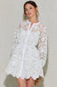 Crochet Lace Mini Dress / White
