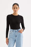 Organic Rib Long Sleeve Tee / Black