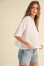 Cotton Linen Boxy Tee / White