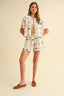 Floral Embroidered Shorts / Oatmeal