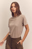 Short Sleeve Linen Tee / Beige