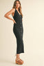 Ribbed Knit Maxi Dress / Black