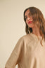 Cotton Linen Boxy Tee / Sand