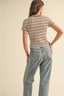 Striped Baby Tee / Brown