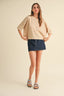 Cotton Linen Boxy Tee / Sand