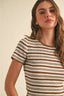 Striped Baby Tee / Brown