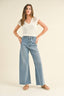 Straight Wide Leg Denim Pants / Denim