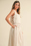 Striped Cotton Tie Side Tank / Beige