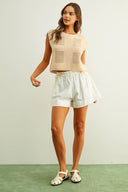 Crochet Crop Top / Beige