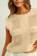 Crochet Crop Top / Beige