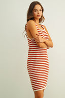 Sleeveless Knit Mini Dress / Rust