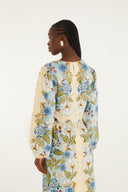 Long Sleeve Blouse / Blue Garden Scarf