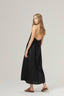 Linen Low Back Dress / Black