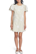Tracey Embroidered Dress / Bone