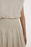 Organic Linen Smocked Easy Skirt/ Natural