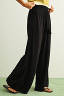 Wide Leg Pull On Pants / Black