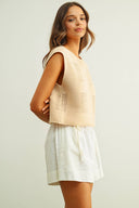 Crochet Crop Top / Beige