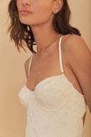 Eyelet One Piece Swimsuit / White Seashell