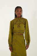 Richelieu Blouse / Green Majestic Garden