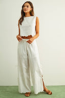 Embroidered Sleeveless Top / Ivory