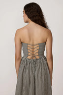 Strapless Tie Back Dress / Gingham